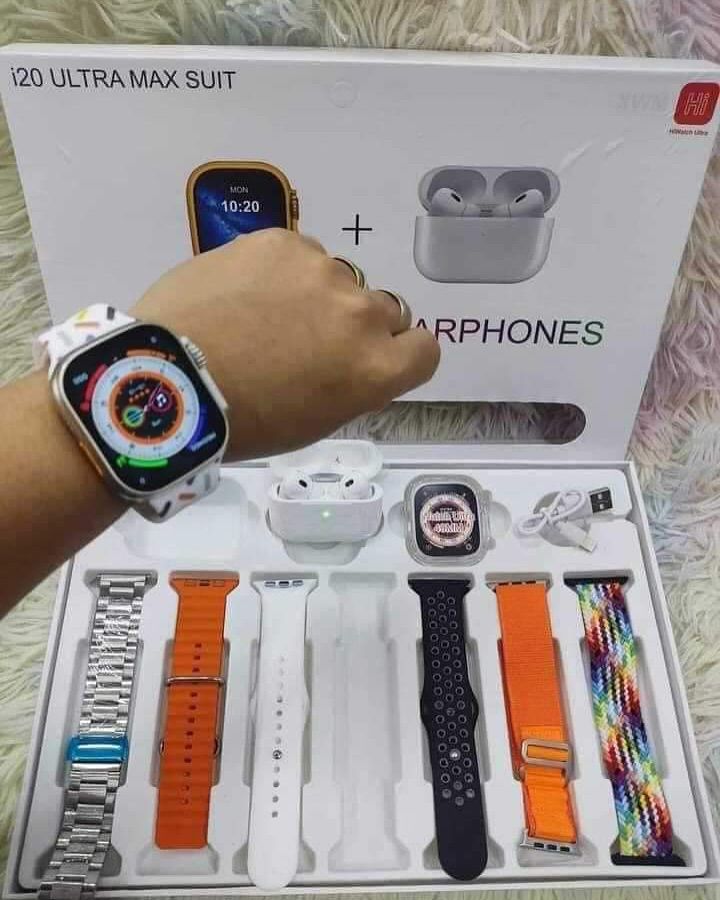 Original I20 Ultra Max Smart Watch 2.3 Inch Large Screen 10 in 1 Box I Open Aowed
