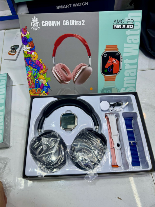 Crown c6 Ultra 2 smart watch With Headphones