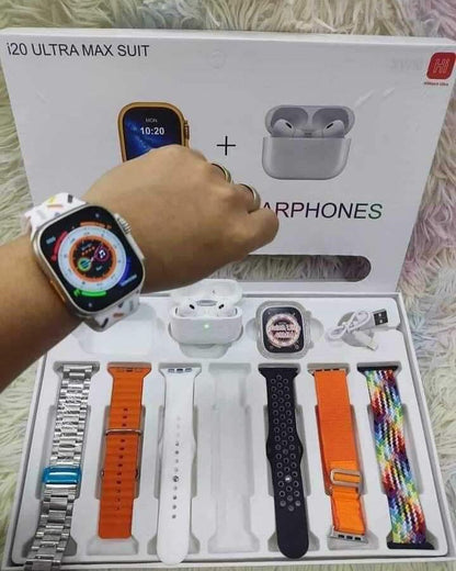 Original I20 Ultra Max Smart Watch 2.3 Inch Large Screen 10 in 1 Box I Open Aowed